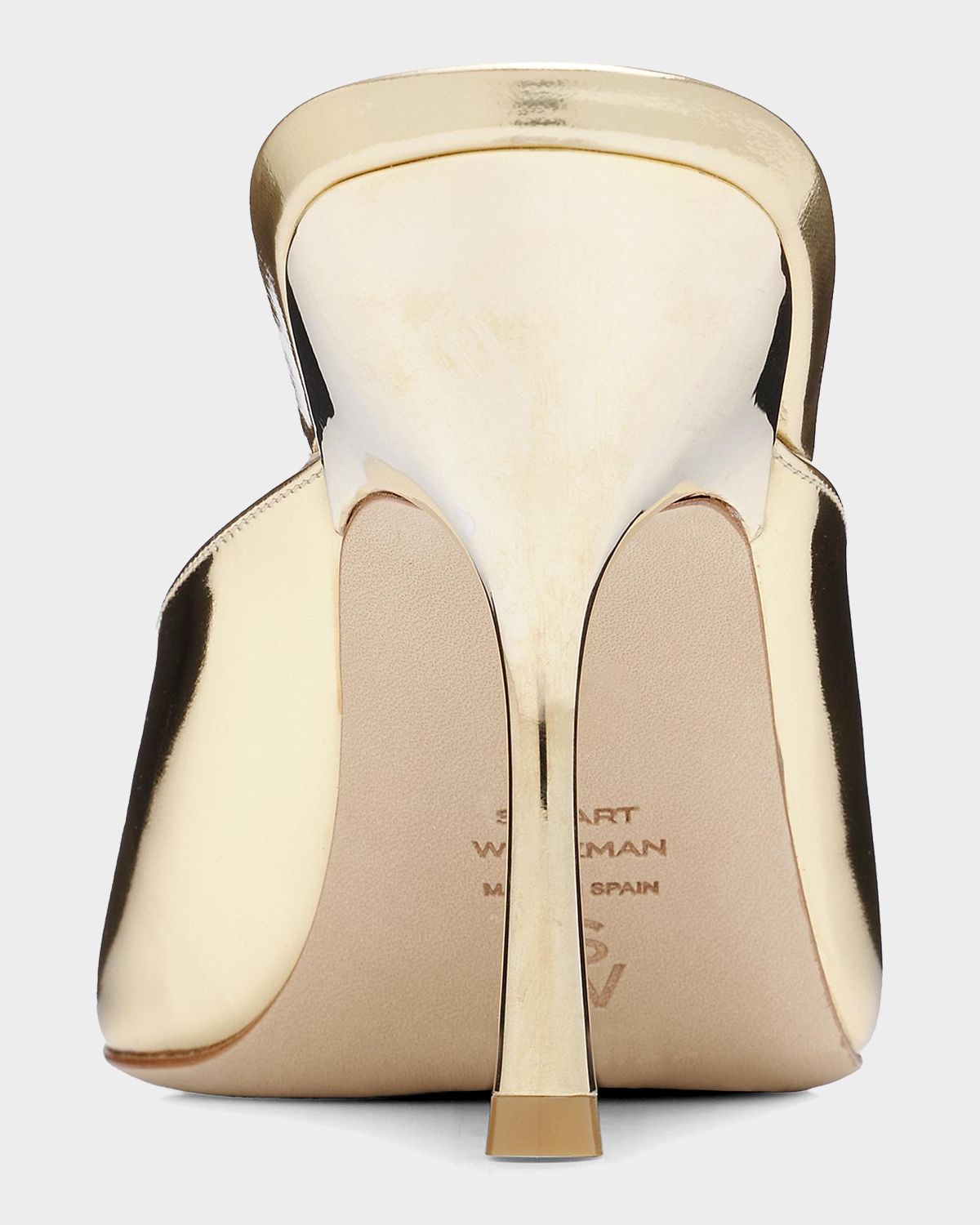 Stuart Weitzman 85mm Madison Metallic Leather Mule Pumps