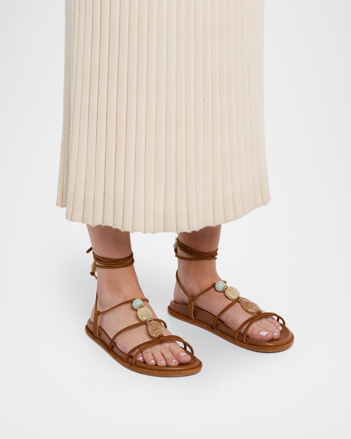 Stuart Weitzman Majorca Wrap Suede Sport Sandals