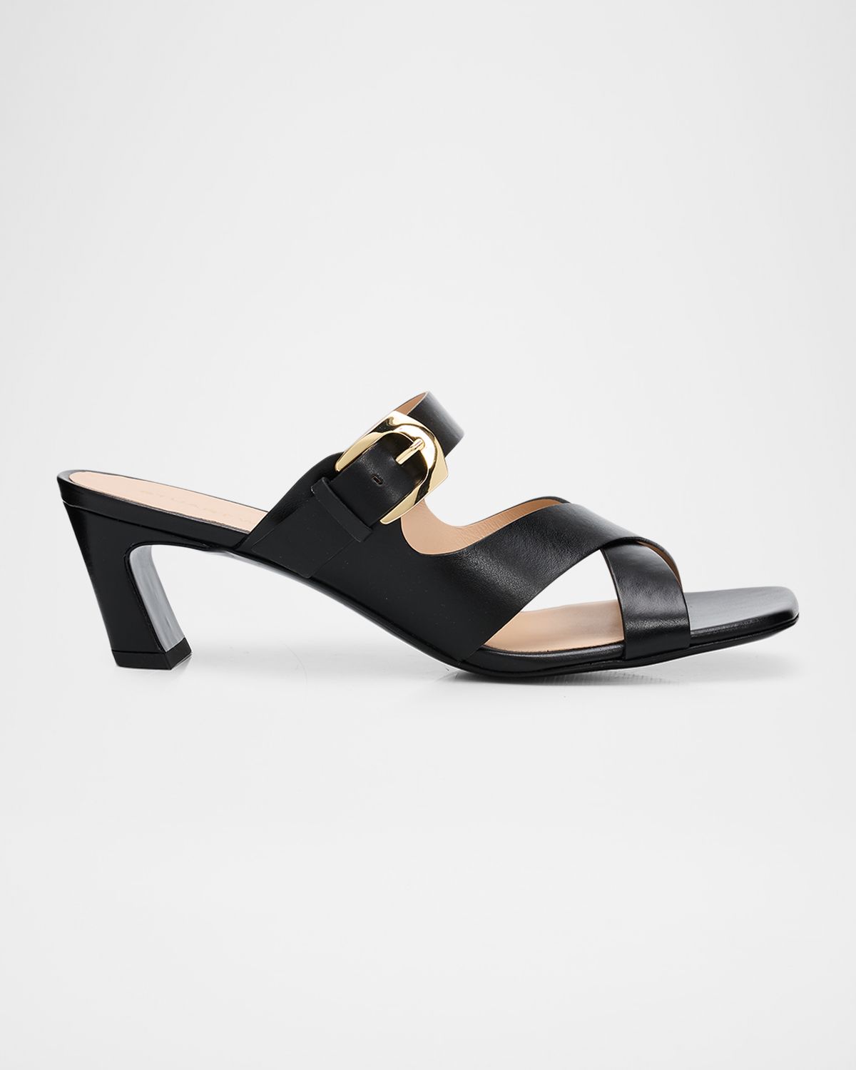 Stuart Weitzman 0mm Sai Leather Slide Sandals