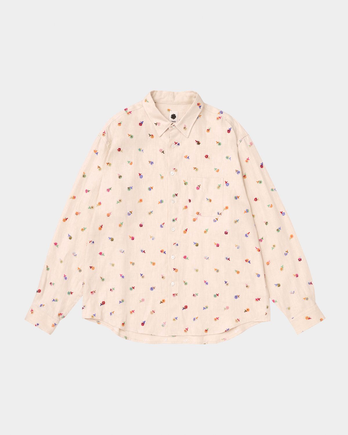 vowels Men 's Linen Blend Floral Embroidered Button-Down Shirt | Thumbnail 4 vowels Men 's Linen Blend Floral Embroidered Button-Down Shirt | Thumbnail 4