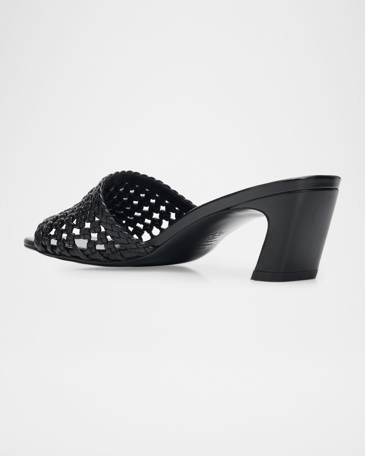 Stuart Weitzman Marina 50mm Leather Angled-Heel Slide Sandals