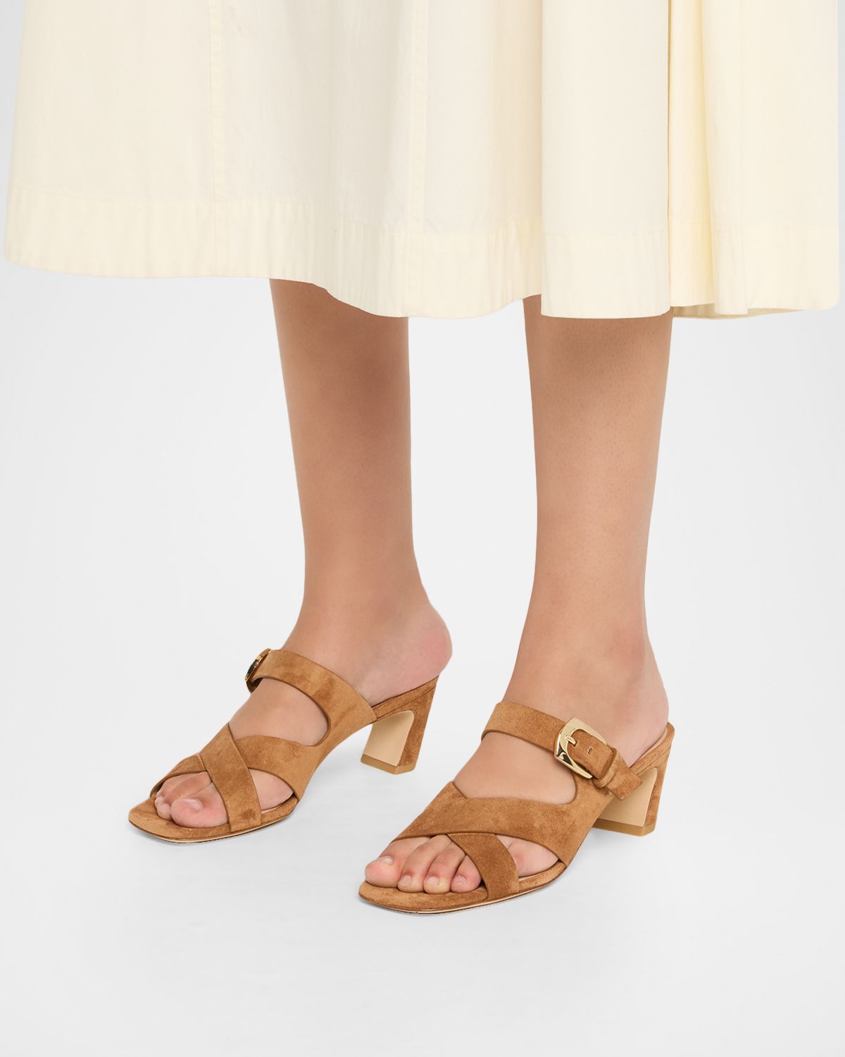 Stuart Weitzman 50mm Sai Suede Slide Sandals