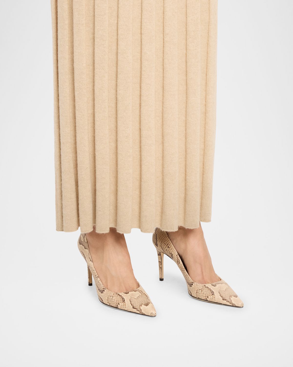 Stuart Weitzman 85mm Stuart Power Snake-Embossed Leather Pumps