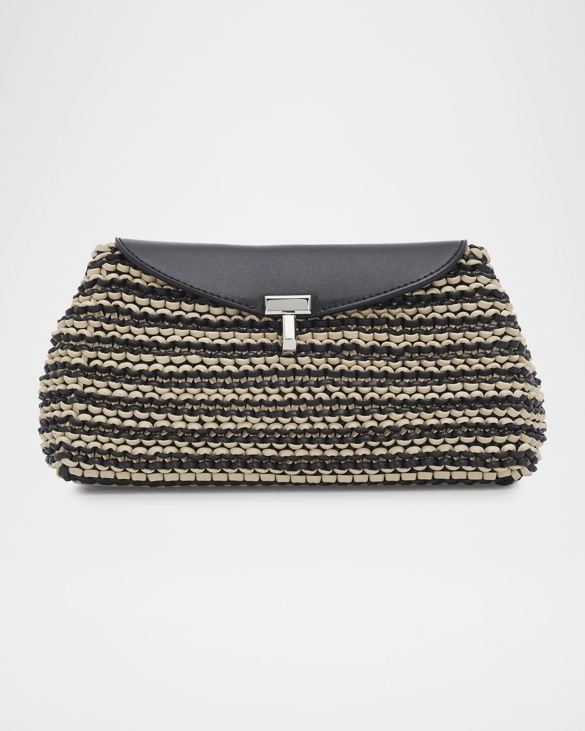 Toteme Mini T-Lock Woven Leather Clutch Bag