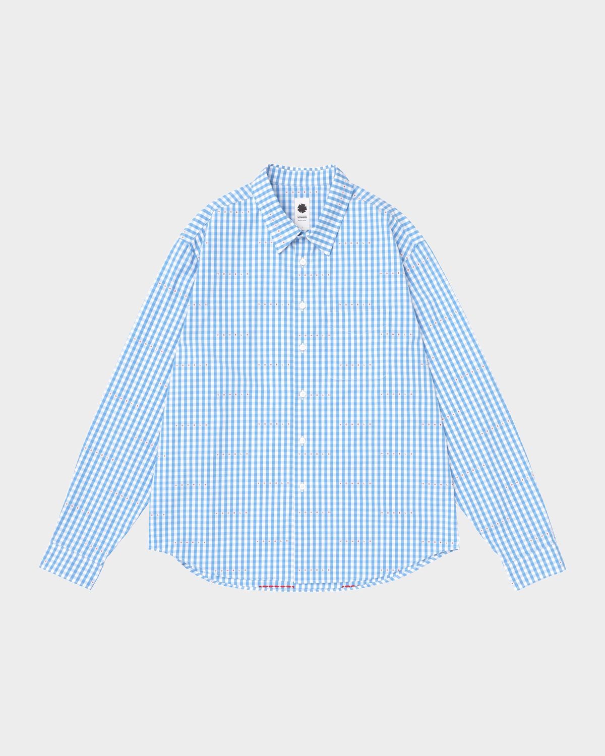 vowels Men 's Cotton Gingham Eyelet Button-Down Shirt