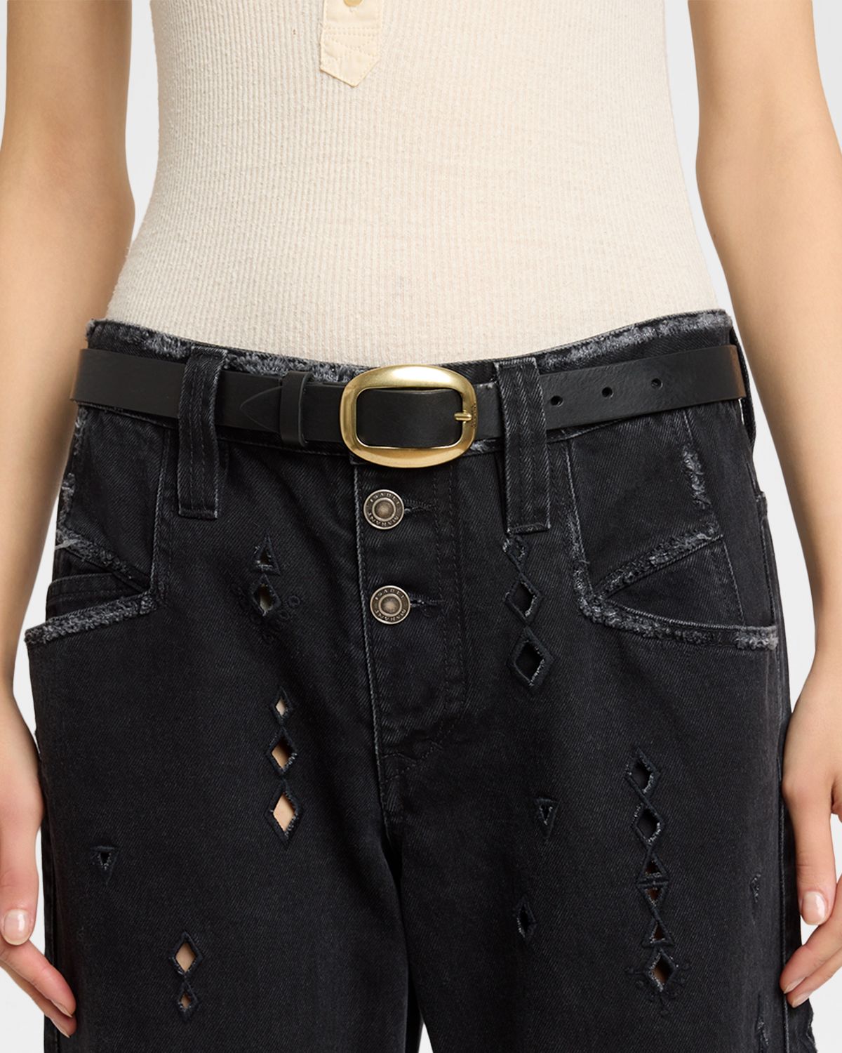Isabel Marant Dara Small Buckle Leather Belt