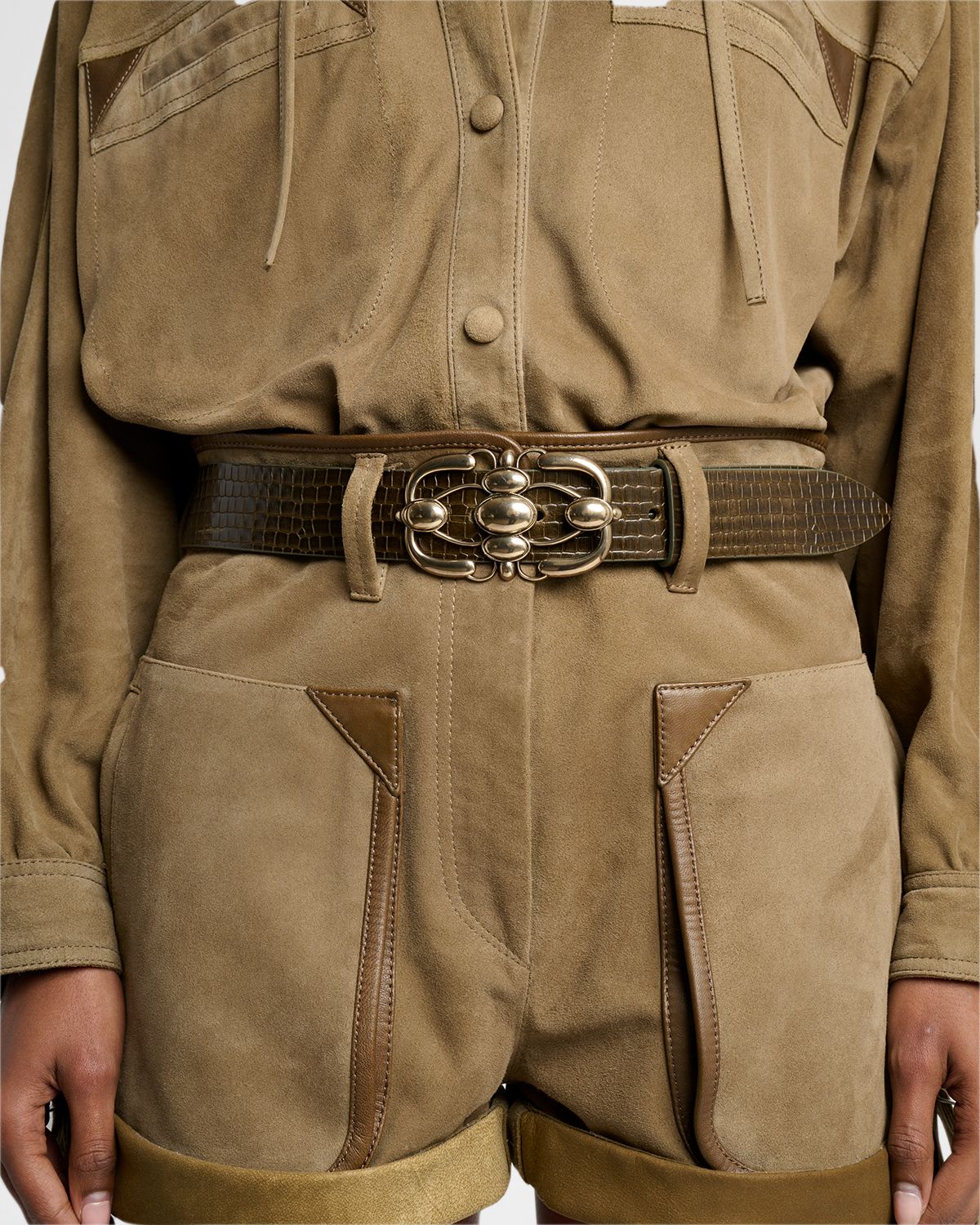 Isabel Marant Mirko Croc-Embossed Leather Belt