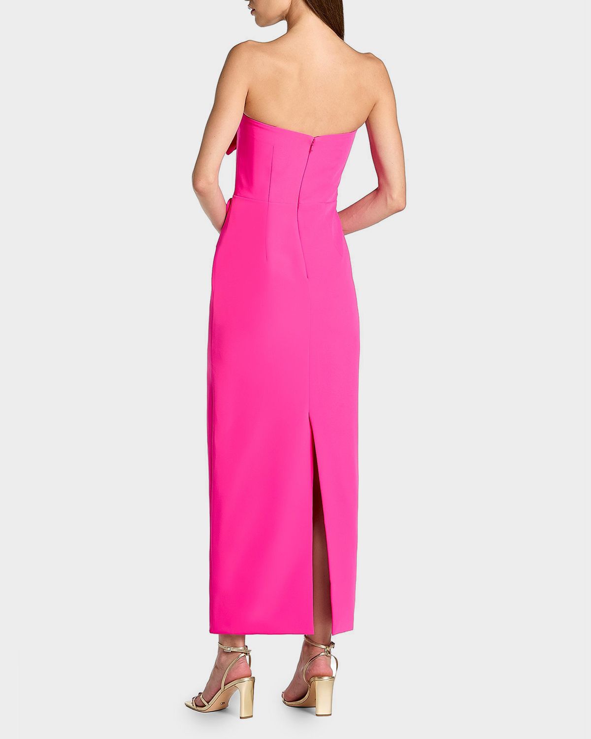 Mac Duggal Floral Embellished Crepe Strapless Maxi Dress