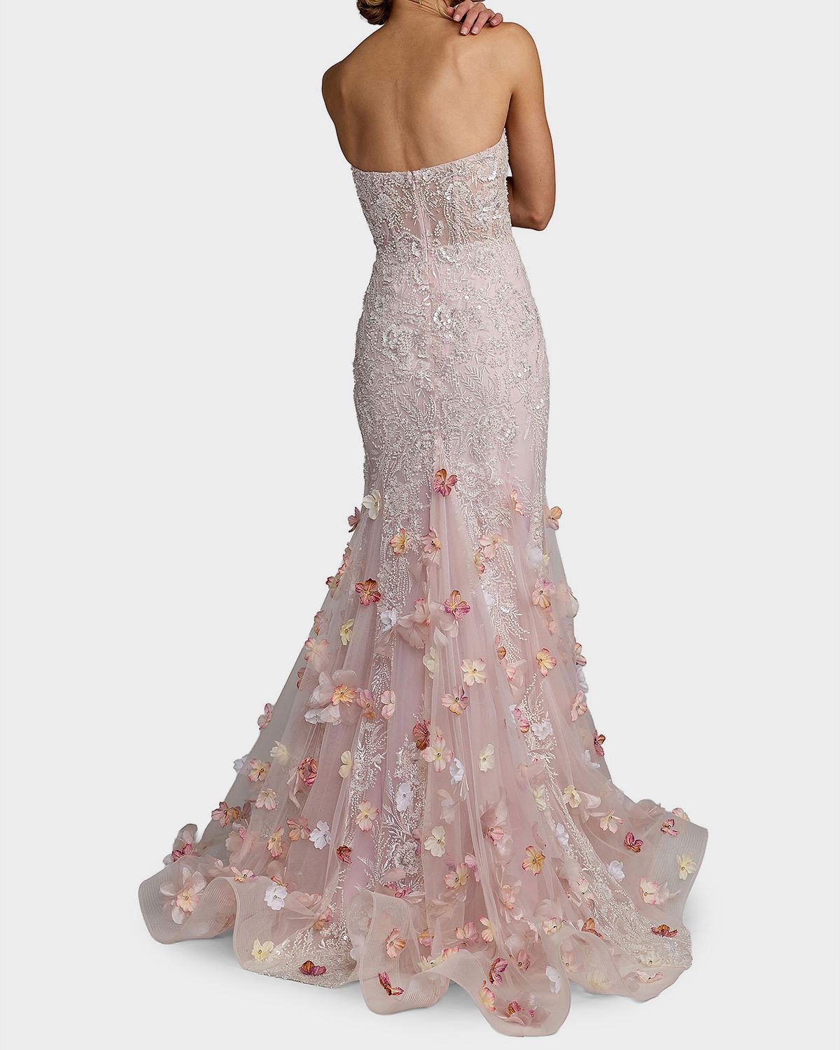 Mac Duggal Embellished Strapless Mermaid Gown