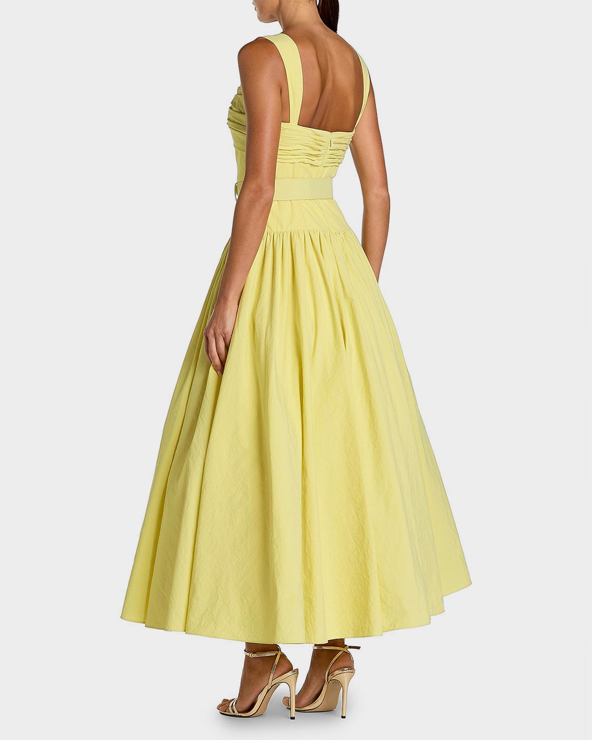 Mac Duggal Faille Fit & Flare Belted Midi-Dress