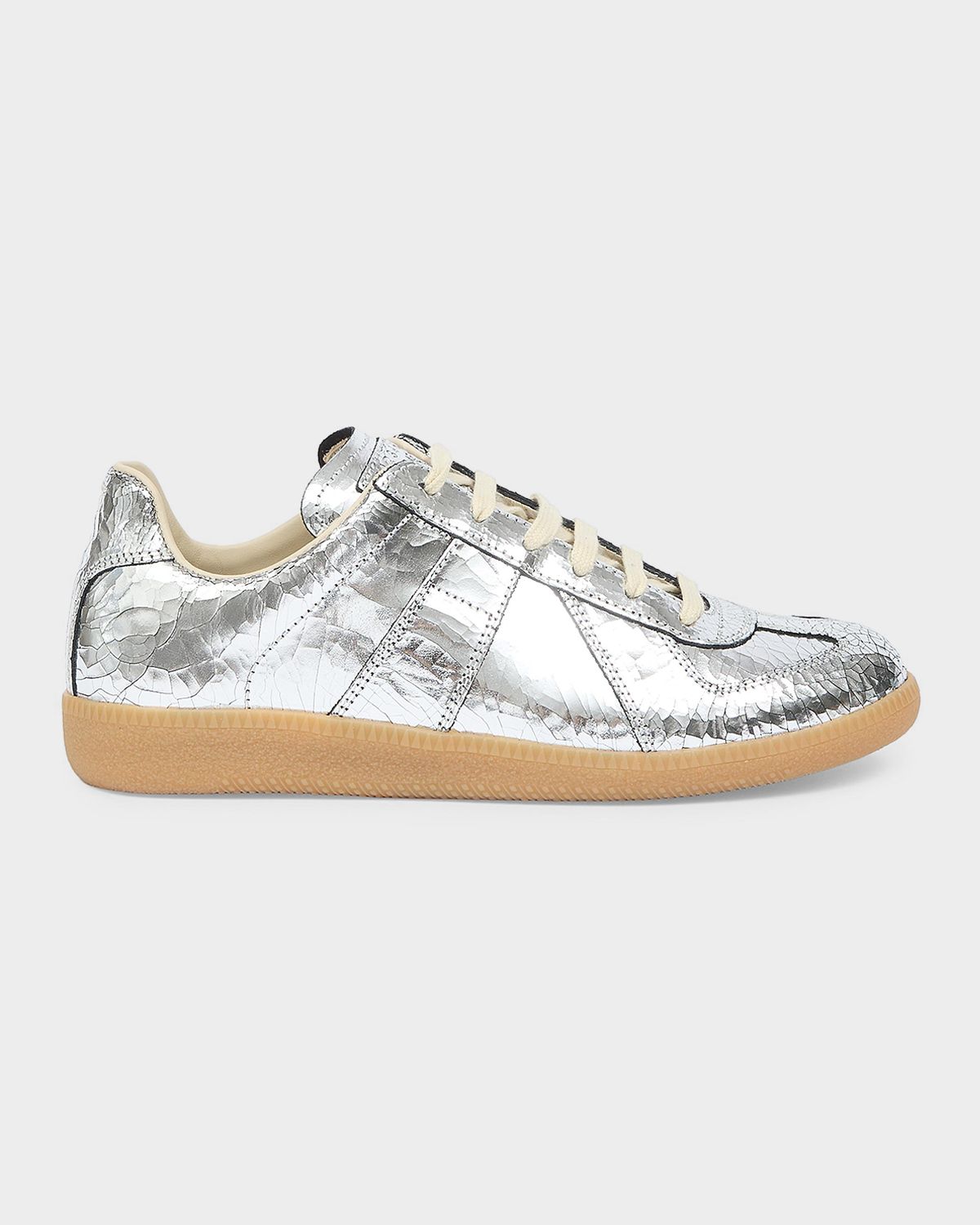 Maison Margiela XO Replica Metallic Leather Low-Top Sneakers