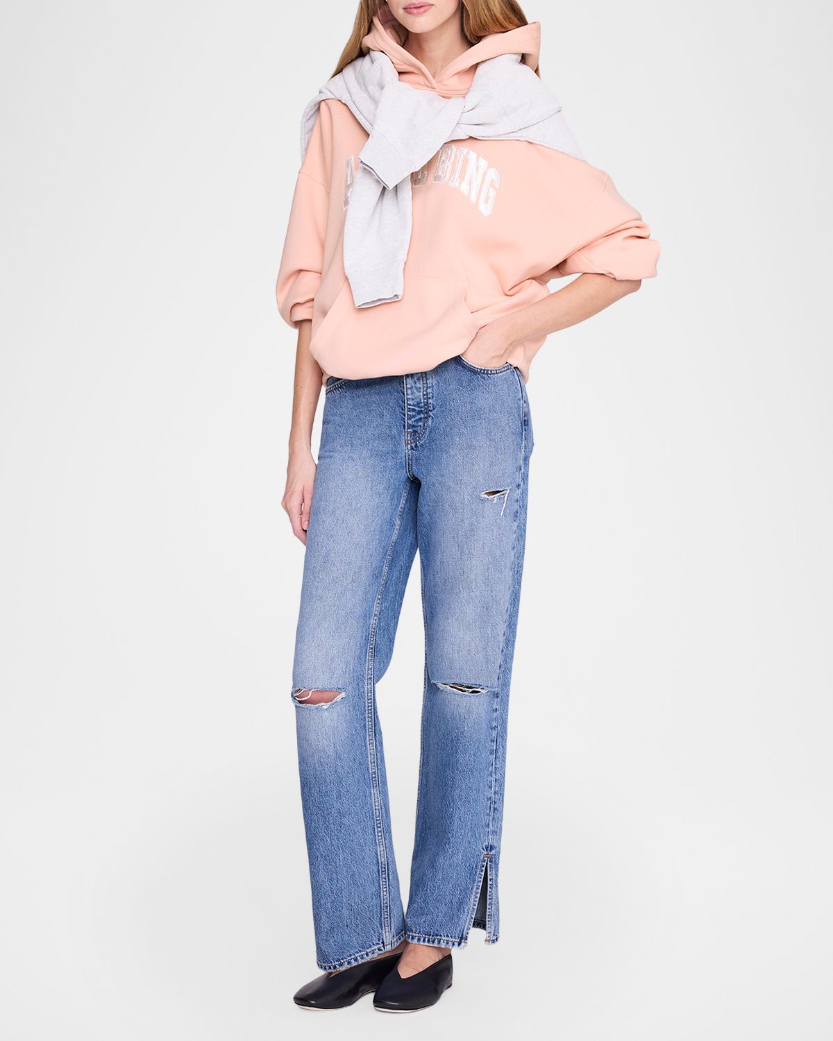 ANINE BING Harvey Embroidered Logo Hoodie | Thumbnail 5