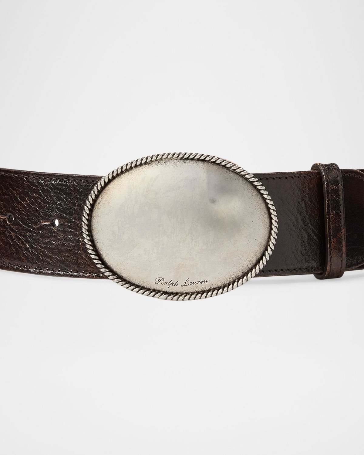 Ralph Lauren Collection Plaque-Buckle Calfskin Belt | Thumbnail 5