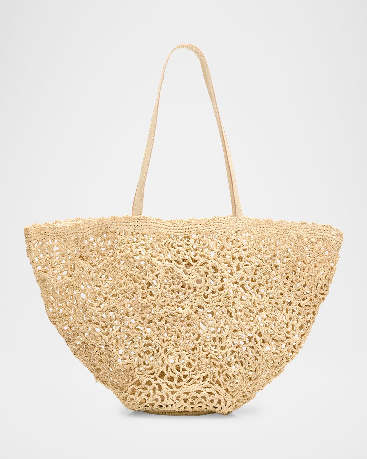 BTB Los Angeles Lacera Woven Raffia Tote Bag