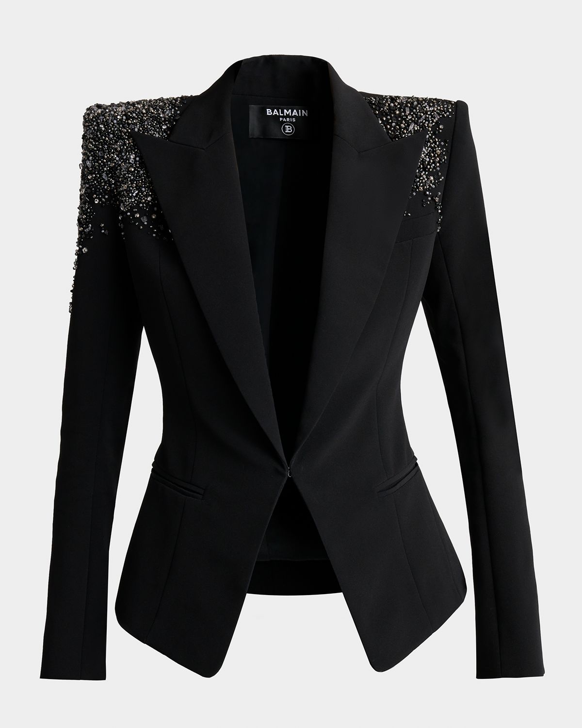 Balmain Amethyst Embroidered Single-Breasted Tailored Jacket