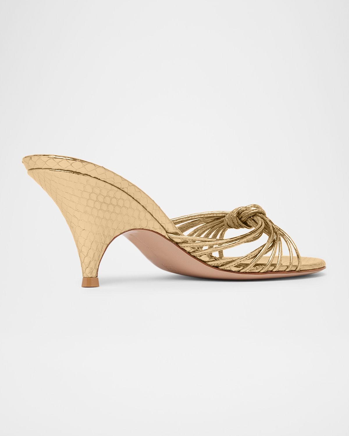 Gianvito Rossi 70MM Metallic Leather Kitten-Heel Sandals