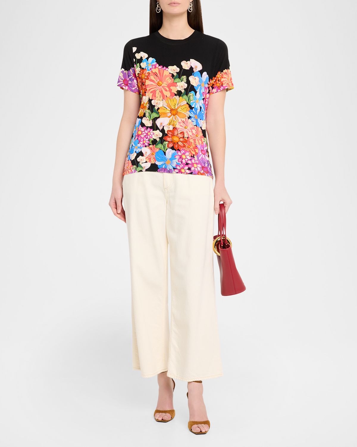 Johnny Was Janie Floral-Print Crewneck T-Shirt