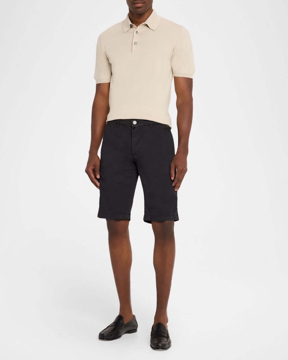 Kiton Men 's Cotton Knit Polo Shirt