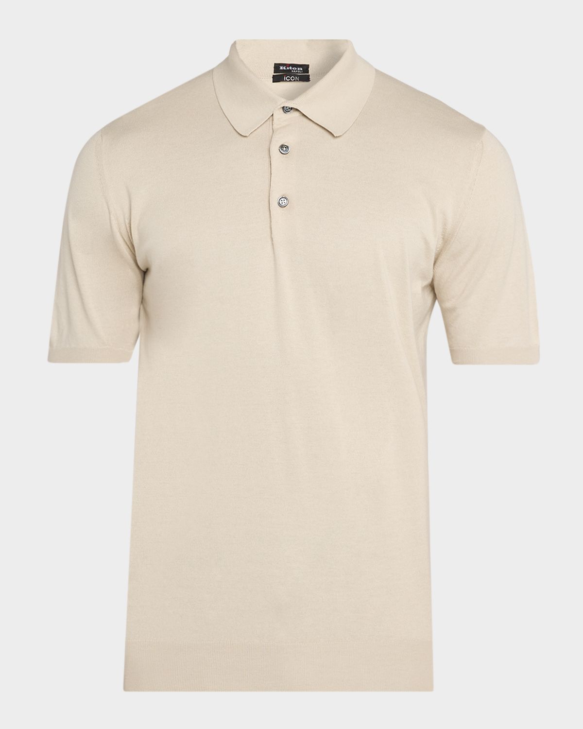 Kiton Men 's Cotton Knit Polo Shirt