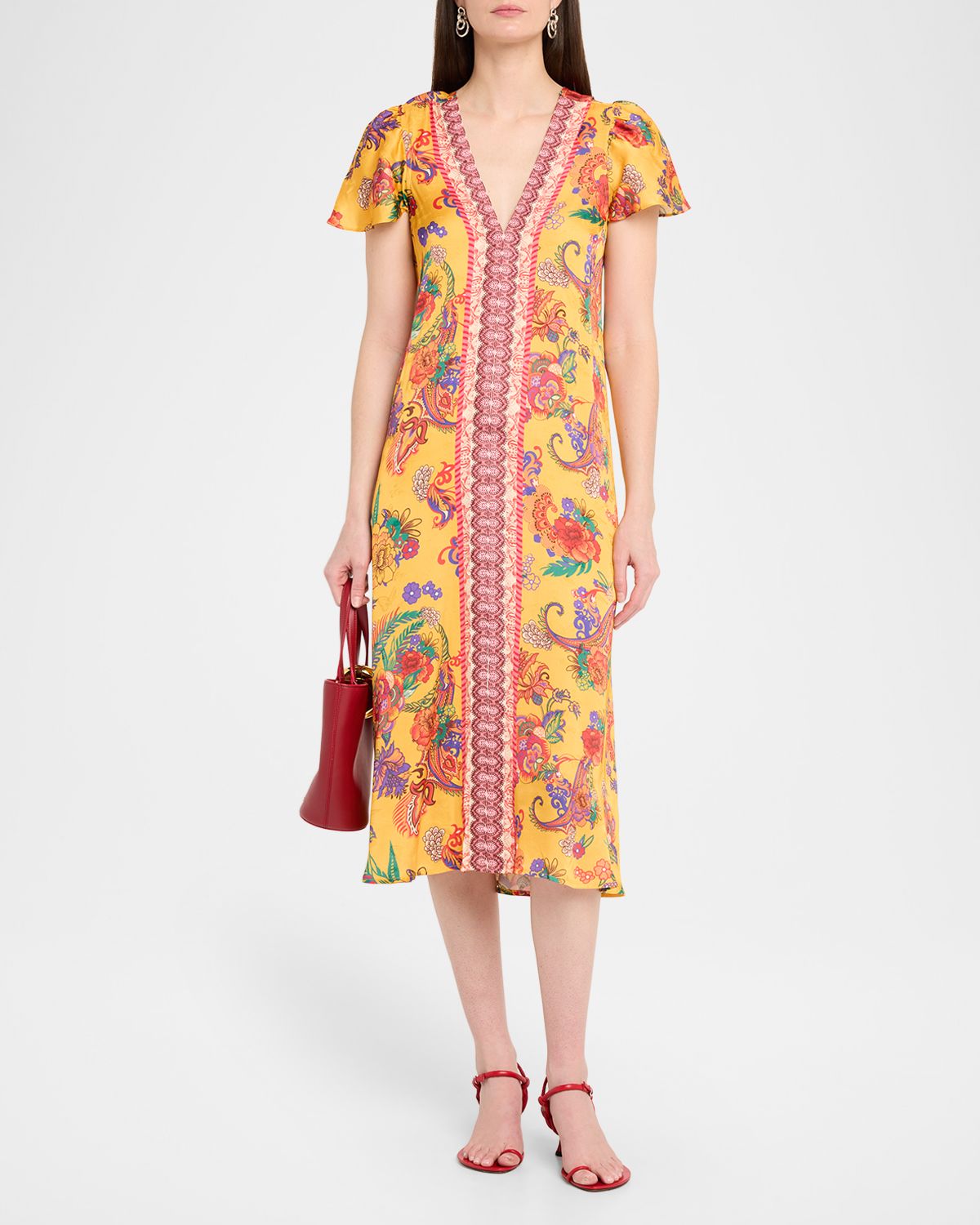 Johnny Was Eva Floral-Print Midi Shift Dress