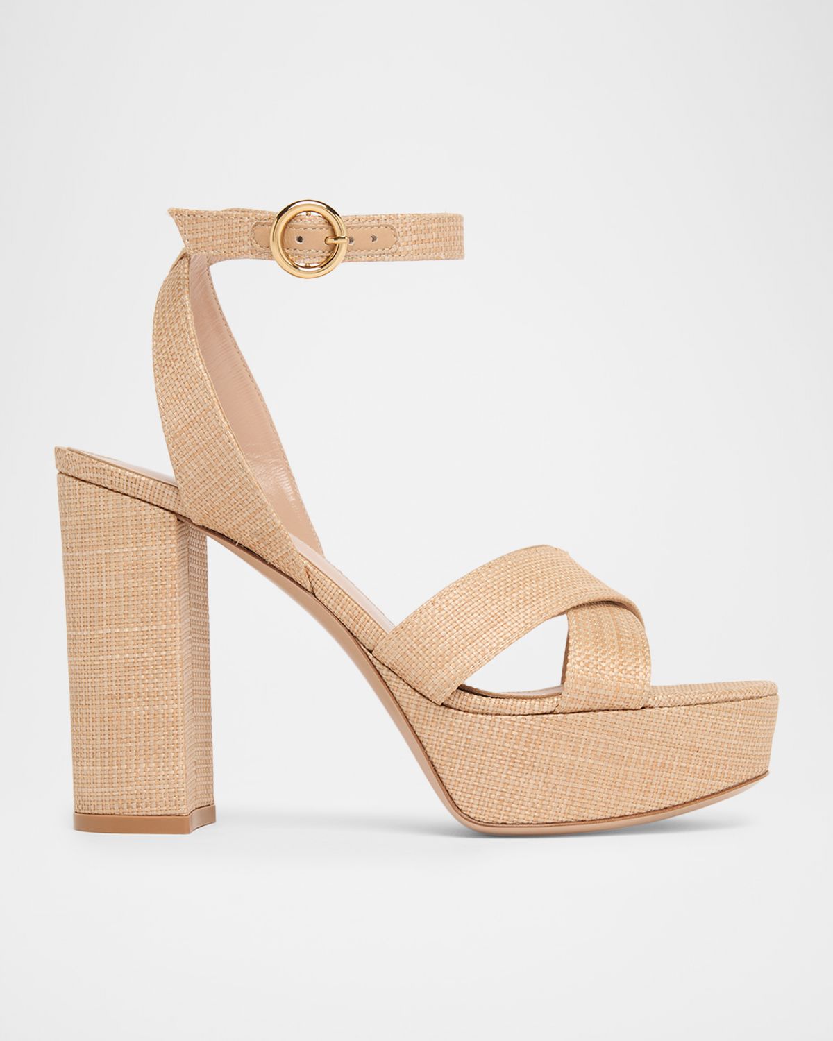 Gianvito Rossi 70MM Raffia Platform Sandals