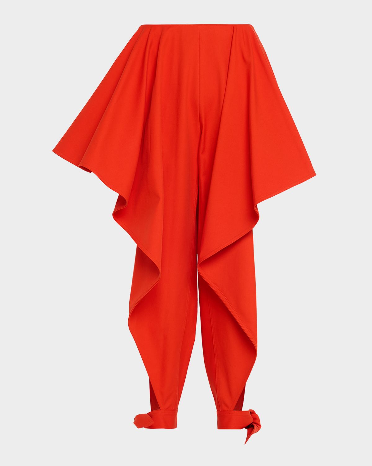 ALAIA Cotton Gabardine Ruffle Paneled Ankle-Tie Pants | Thumbnail 6 ALAIA Cotton Gabardine Ruffle Paneled Ankle-Tie Pants | Thumbnail 6