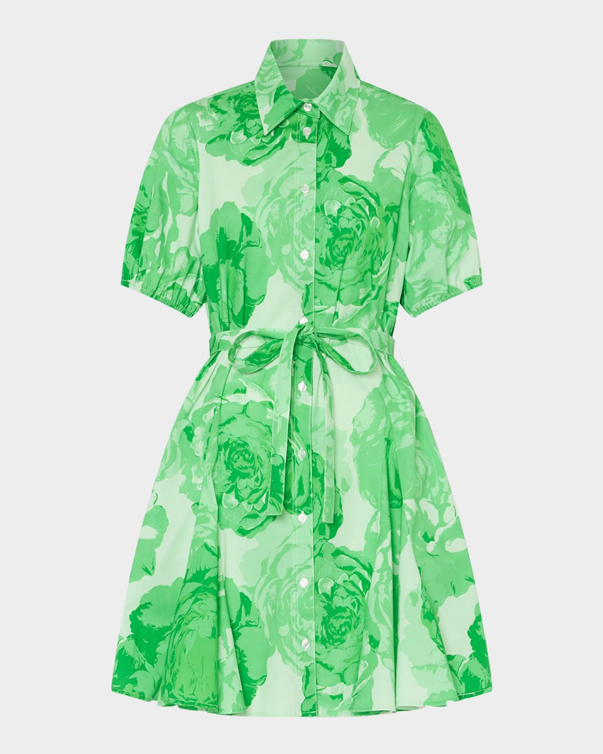 Milly Juni Pleated Floral-Print Poplin Mini Dress