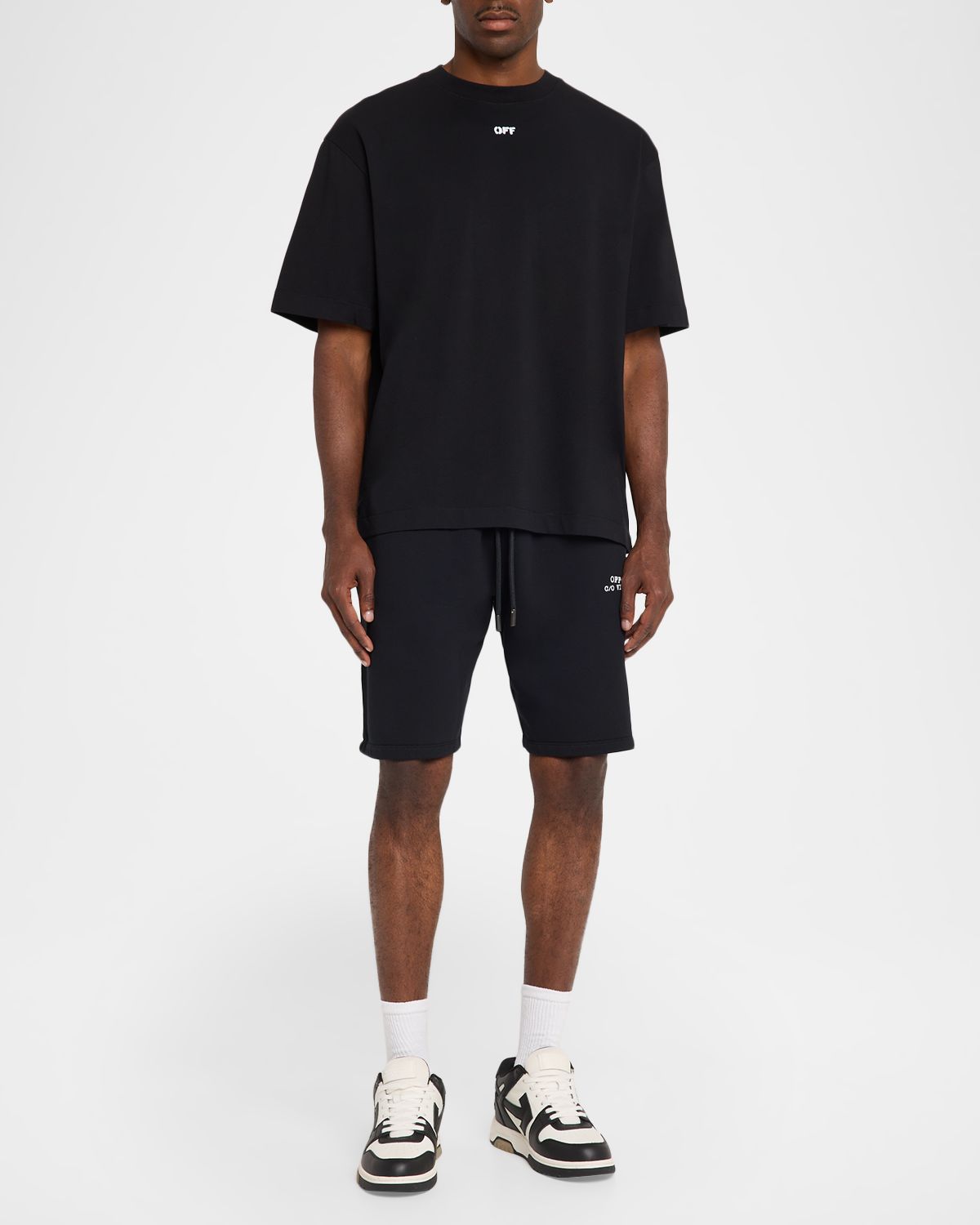 Off-White Men 's Cotton Small Logo and Arrows Graphic Crewneck T-Shirt
