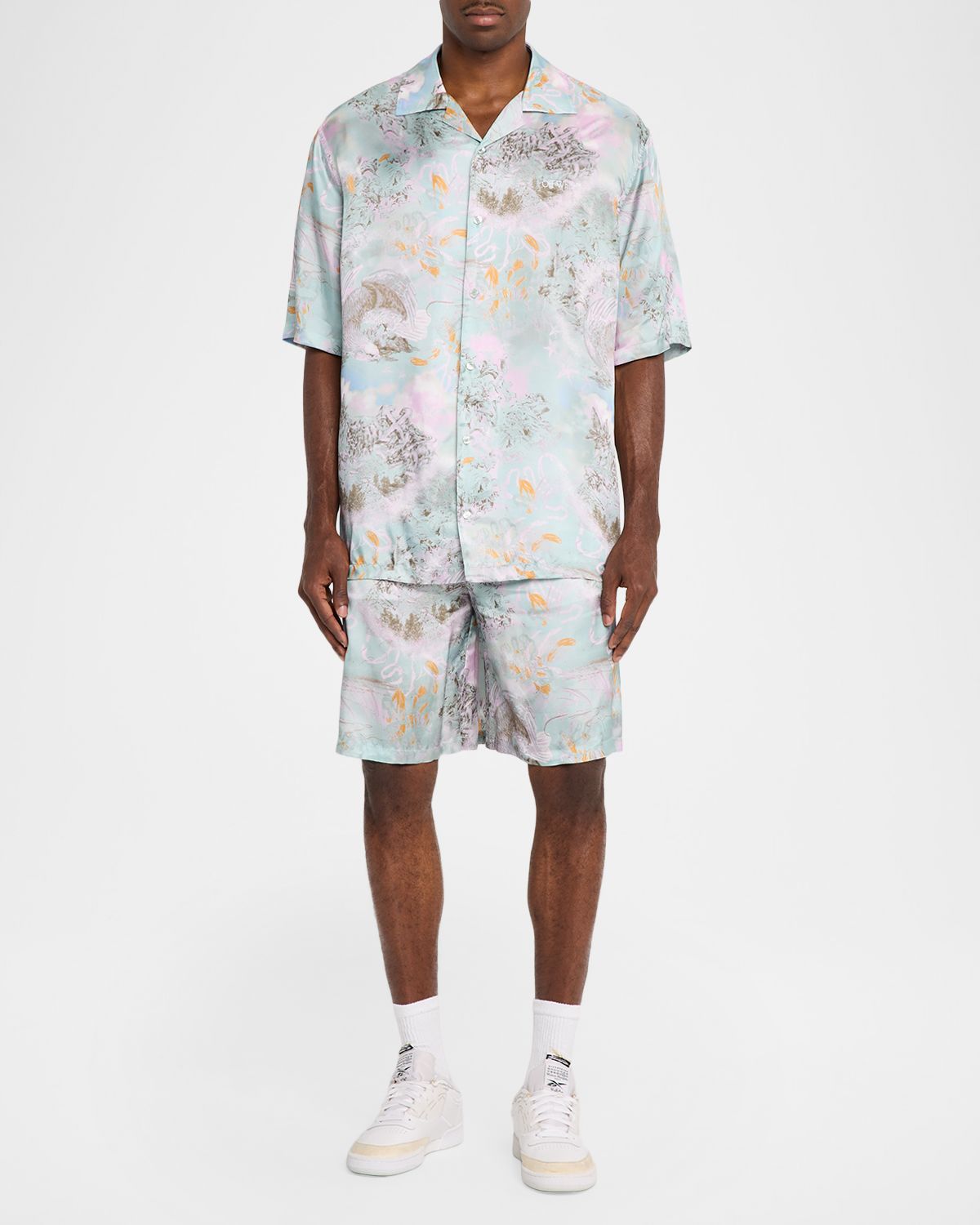 Off-White Men 's Land Sky Viscose Shorts