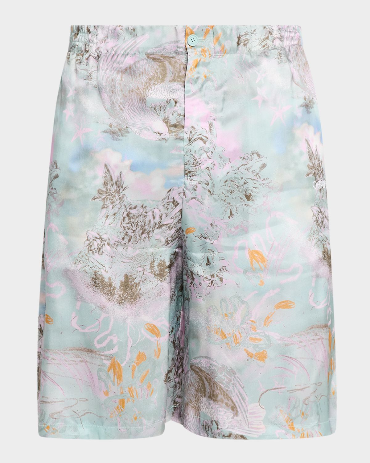 Off-White Men 's Land Sky Viscose Shorts