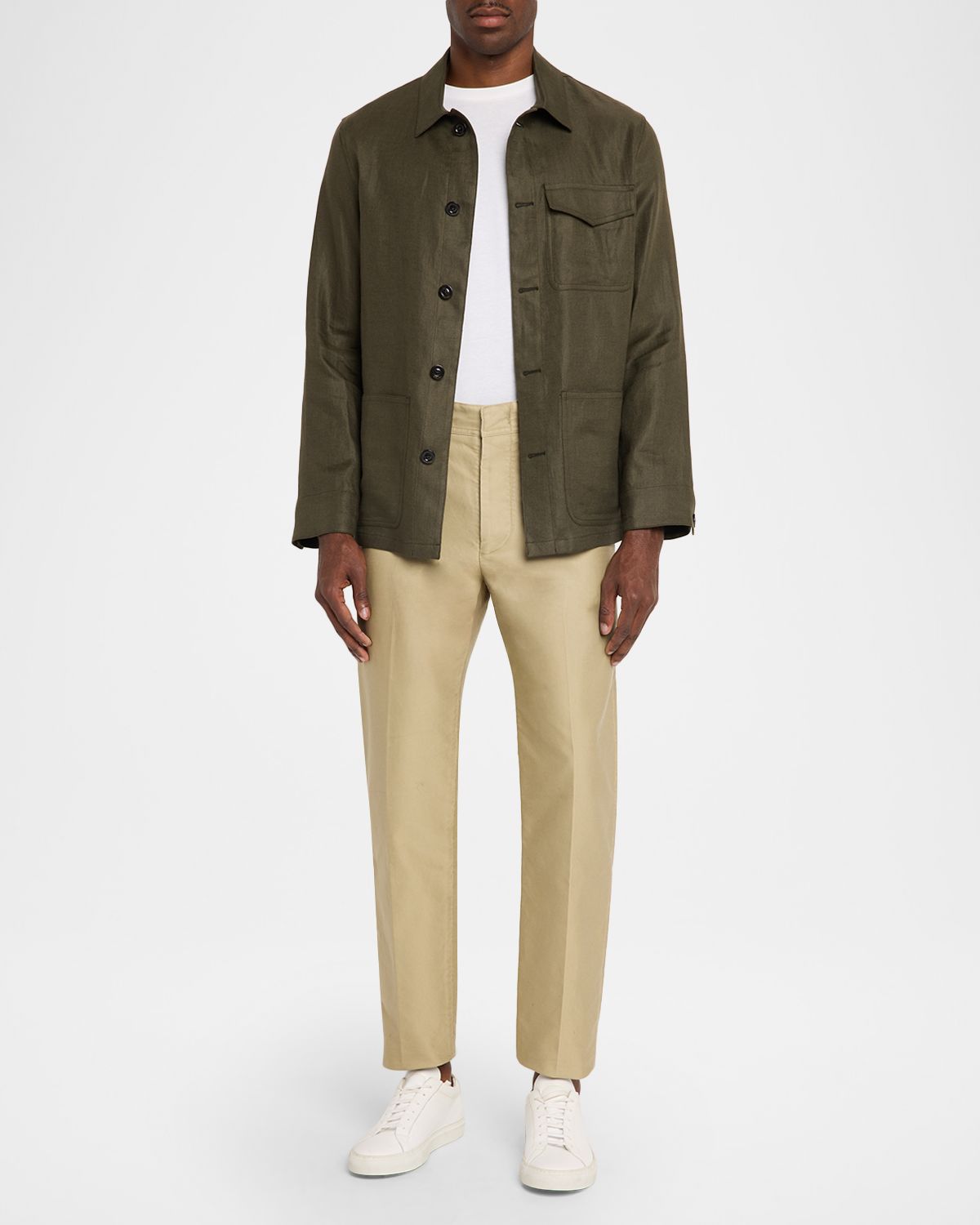 Boglioli Men 's Linen Workwear Button-Front Jacket | Thumbnail 2 Boglioli Men 's Linen Workwear Button-Front Jacket | Thumbnail 2
