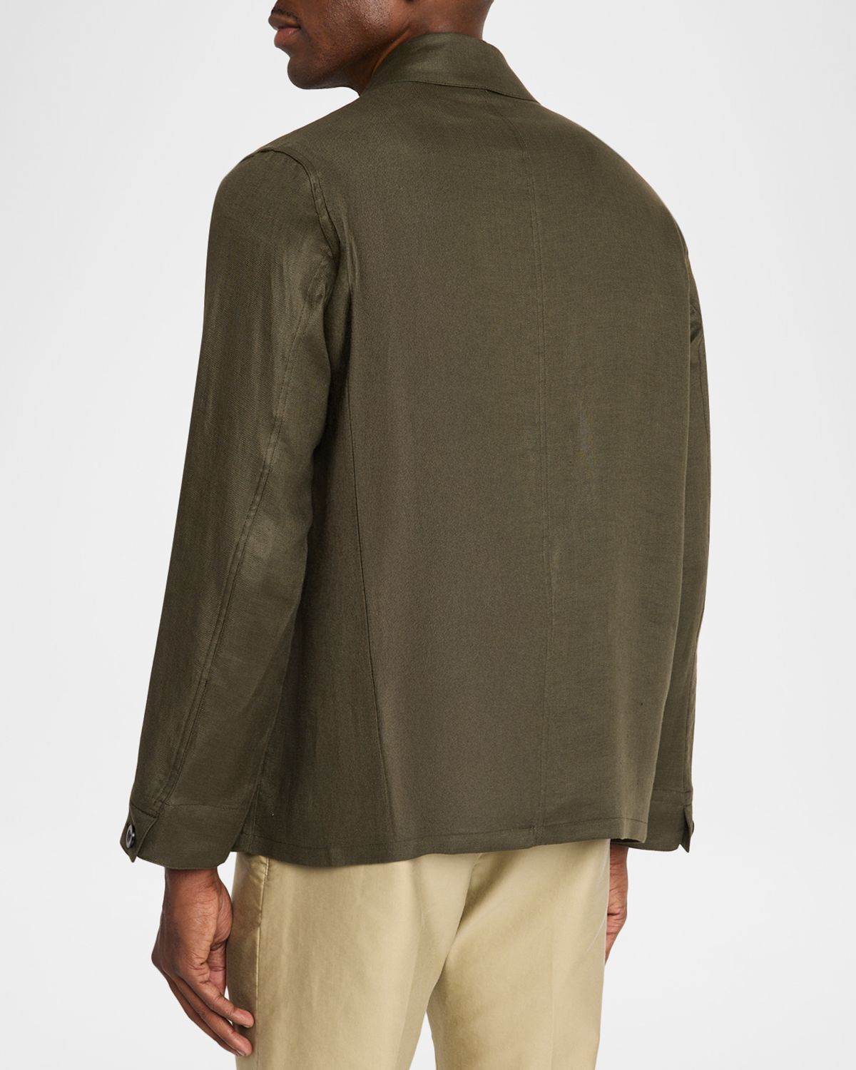 Boglioli Men 's Linen Workwear Button-Front Jacket | Thumbnail 3 Boglioli Men 's Linen Workwear Button-Front Jacket | Thumbnail 3