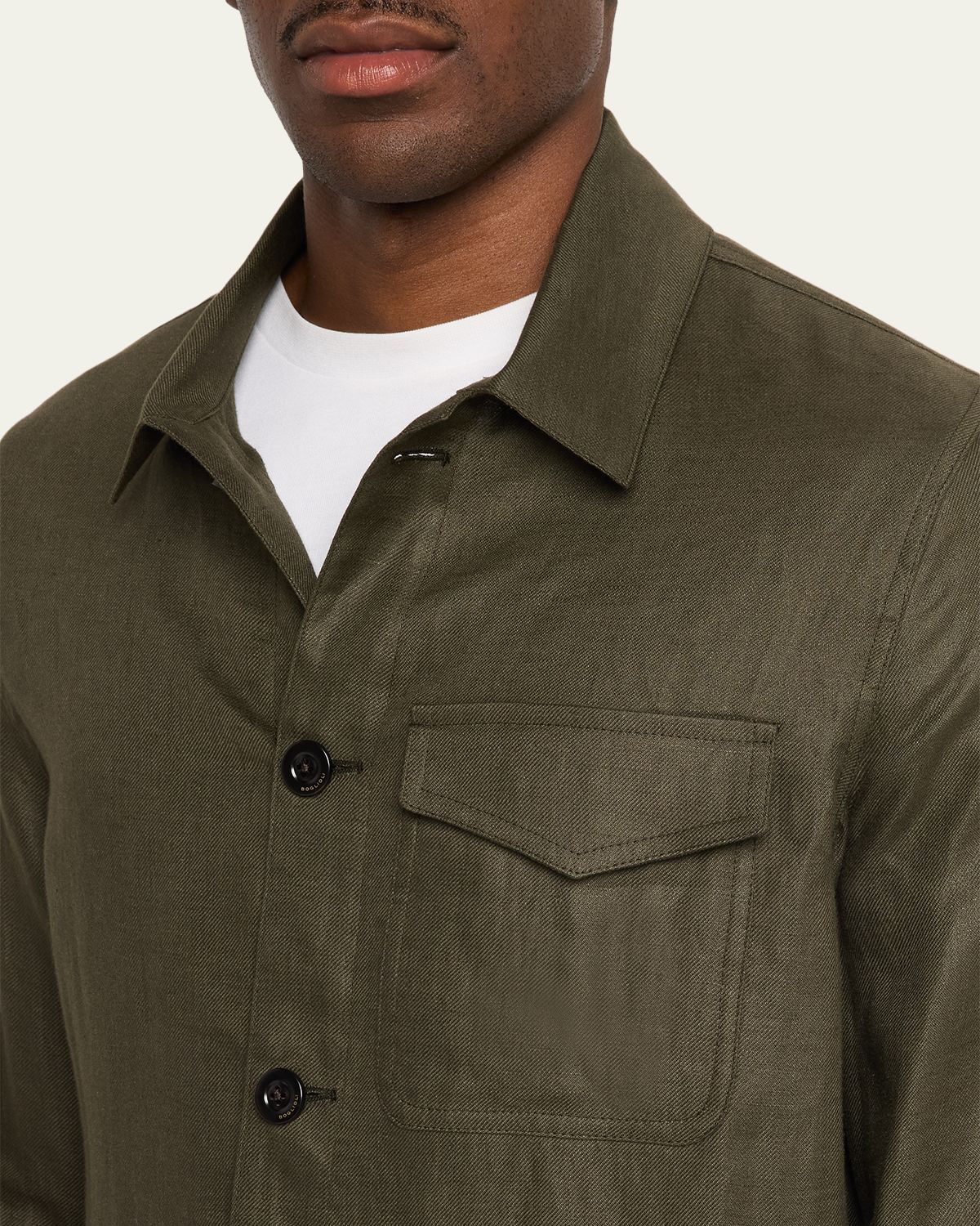 Boglioli Men 's Linen Workwear Button-Front Jacket | Thumbnail 5 Boglioli Men 's Linen Workwear Button-Front Jacket | Thumbnail 5