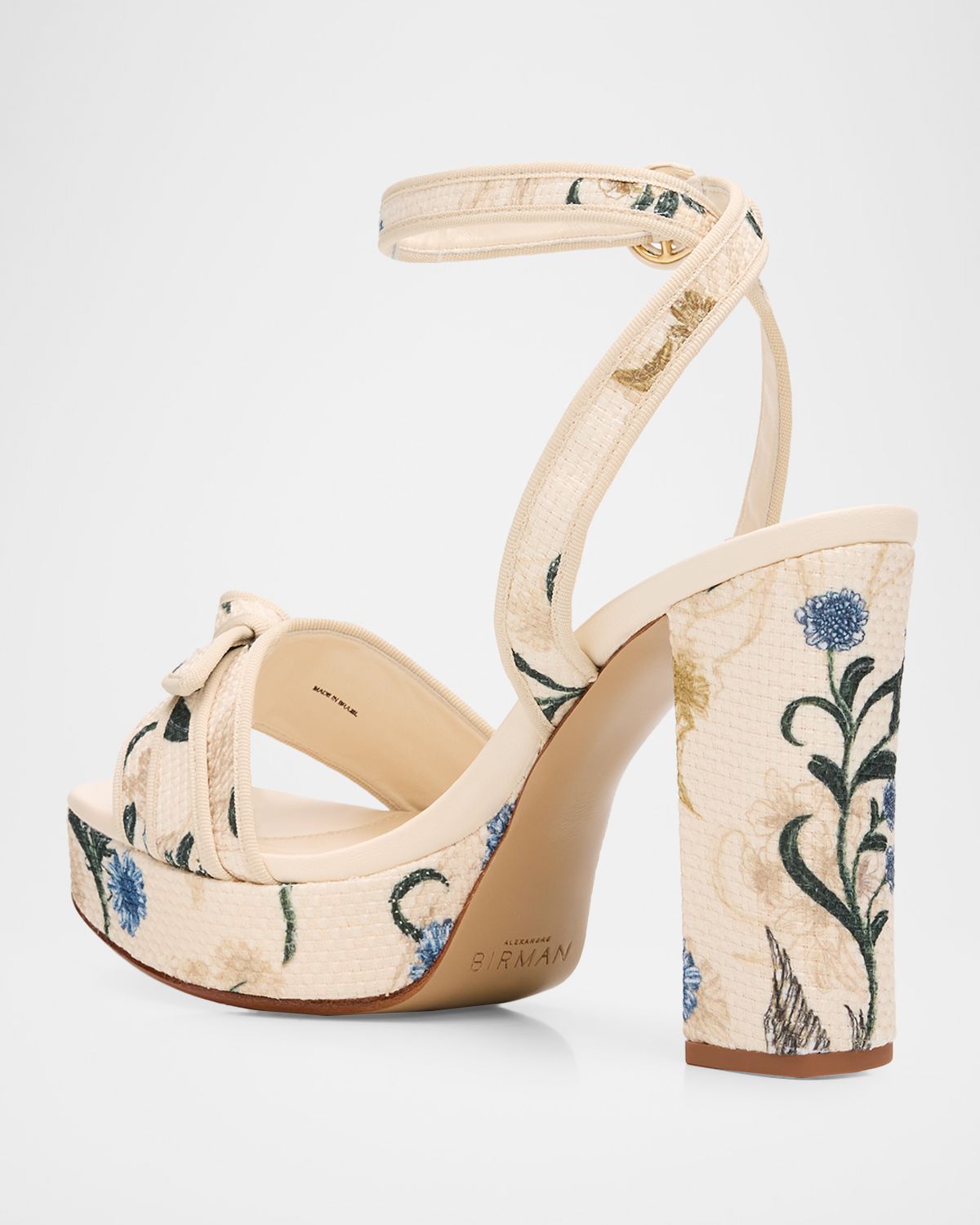 Alexandre Birman 120mm Floral Grosgrain Raffia Platform Sandals