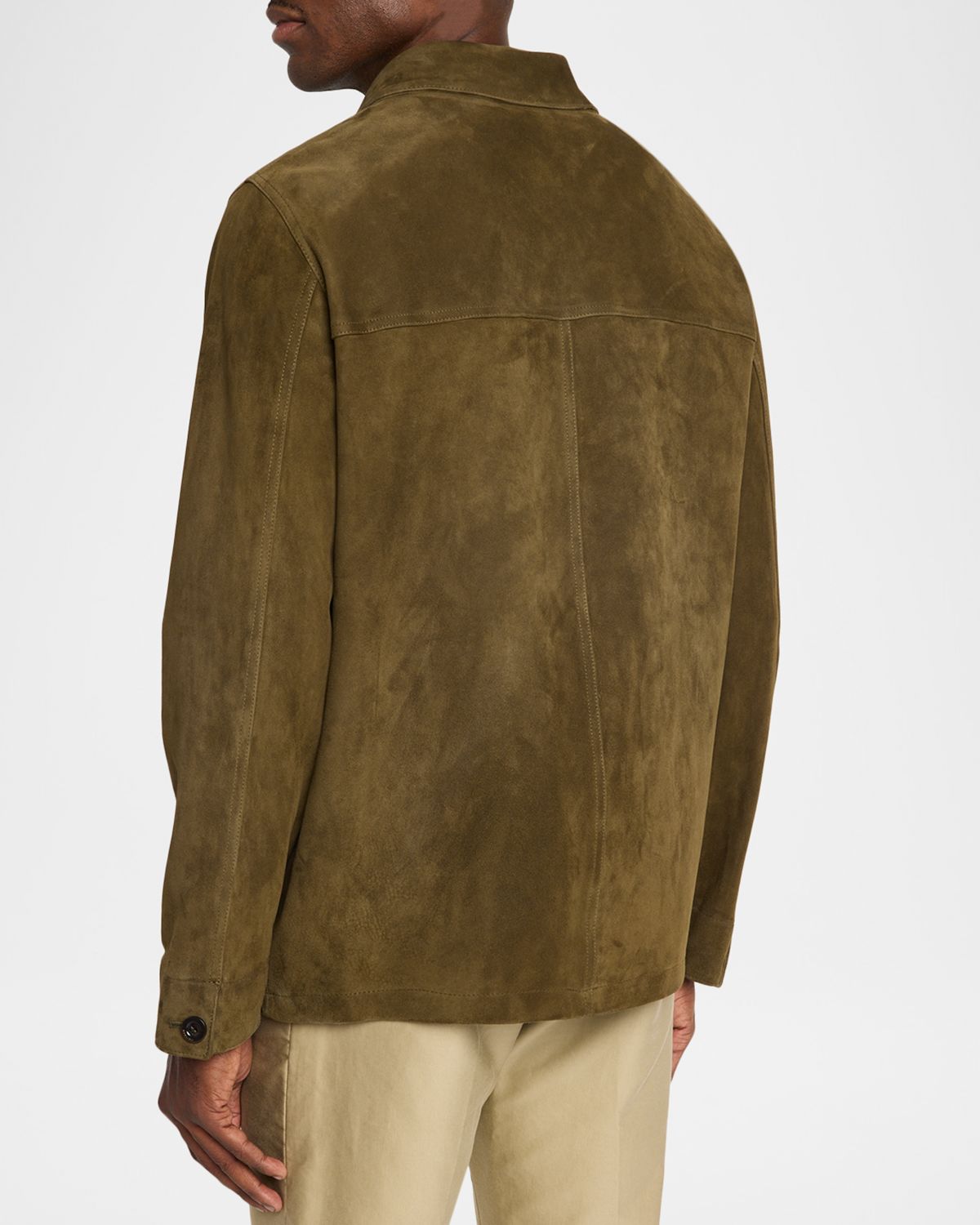 Boglioli Men 's Leather Workwear Shirt Jacket | Thumbnail 3 Boglioli Men 's Leather Workwear Shirt Jacket | Thumbnail 3