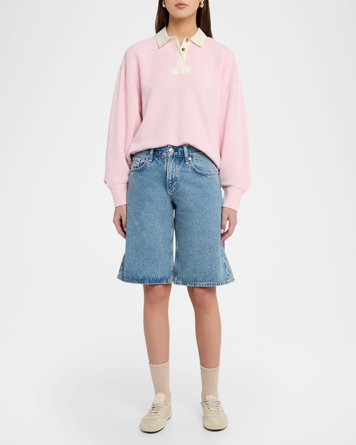 Rag & Bone Vintage Terry Oversized Polo Sweatshirt