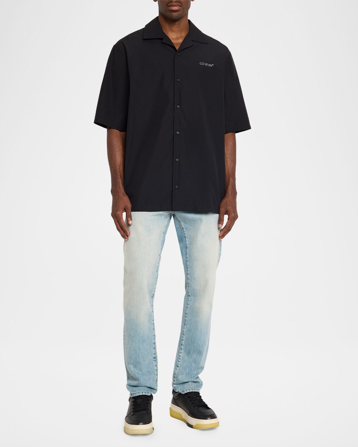 Off-White Men 's Logo and Arrows Cotton Short-Sleeve Shirt