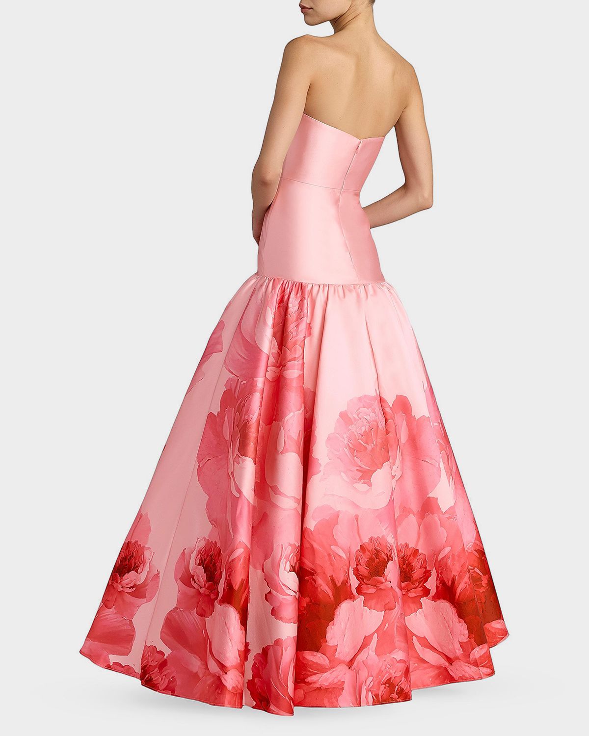 Mac Duggal Floral Mikado Strapless Gown