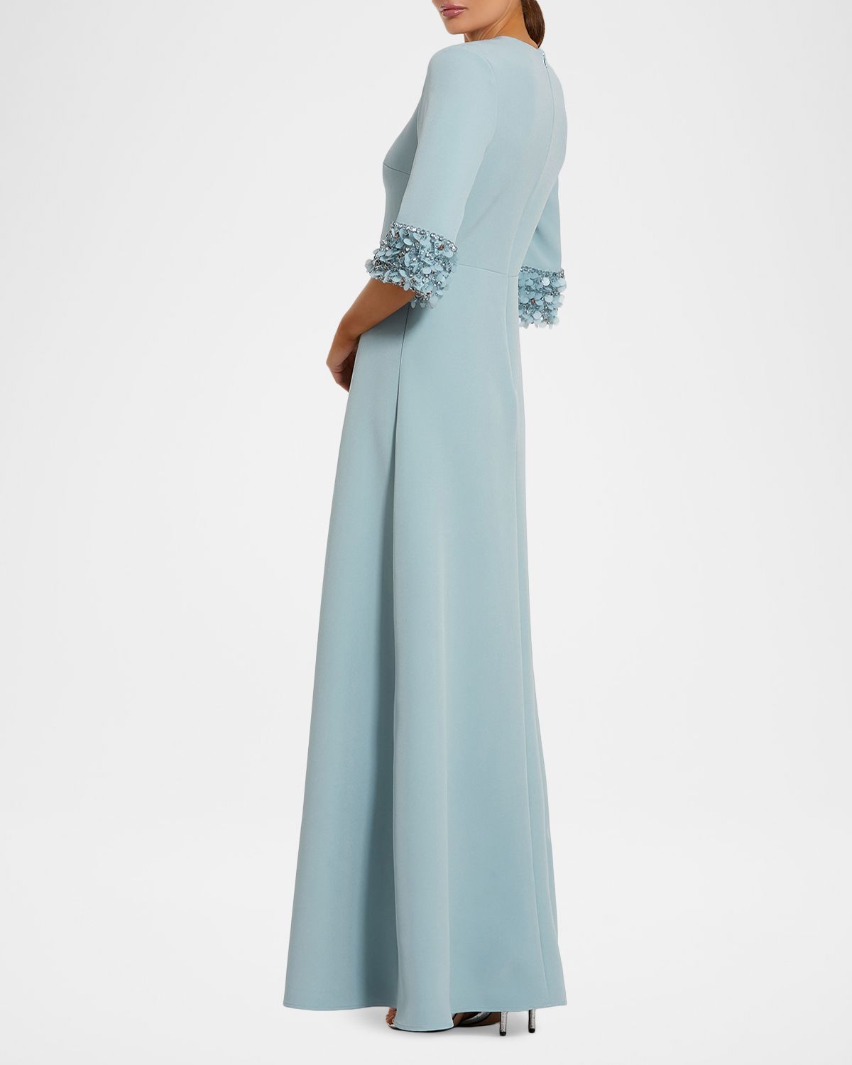 Mac Duggal Crystal & Sequin-Embellished Crepe Gown