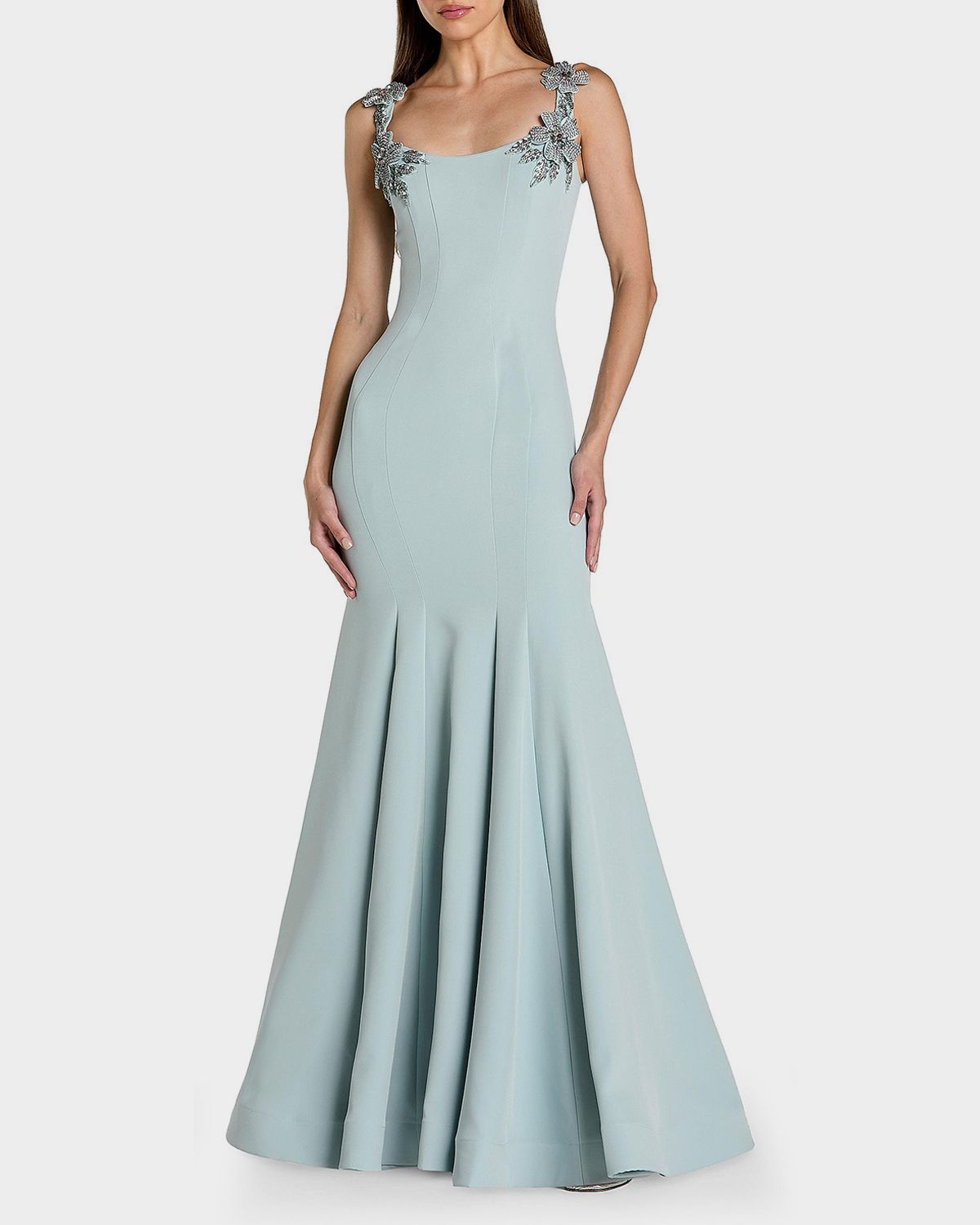 Mac Duggal Embellished Crepe Mermaid Gown