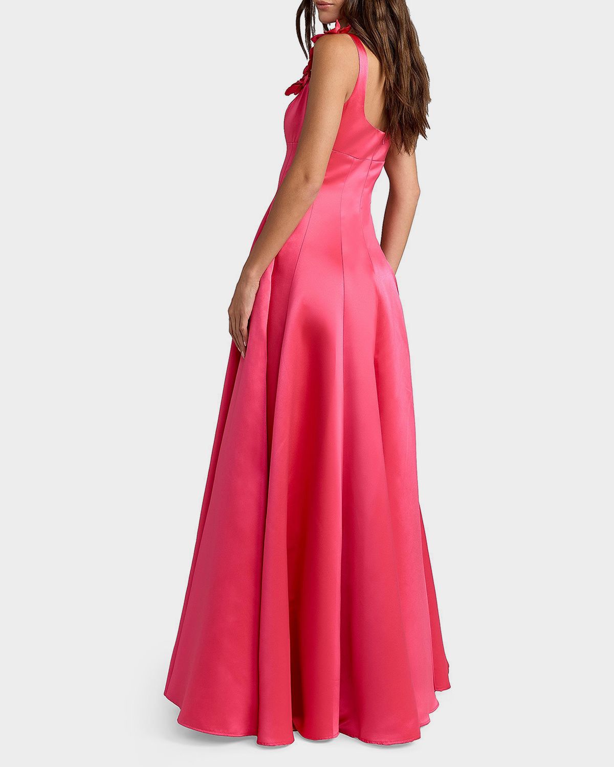 Mac Duggal Embellished Satin Square-Neck Gown