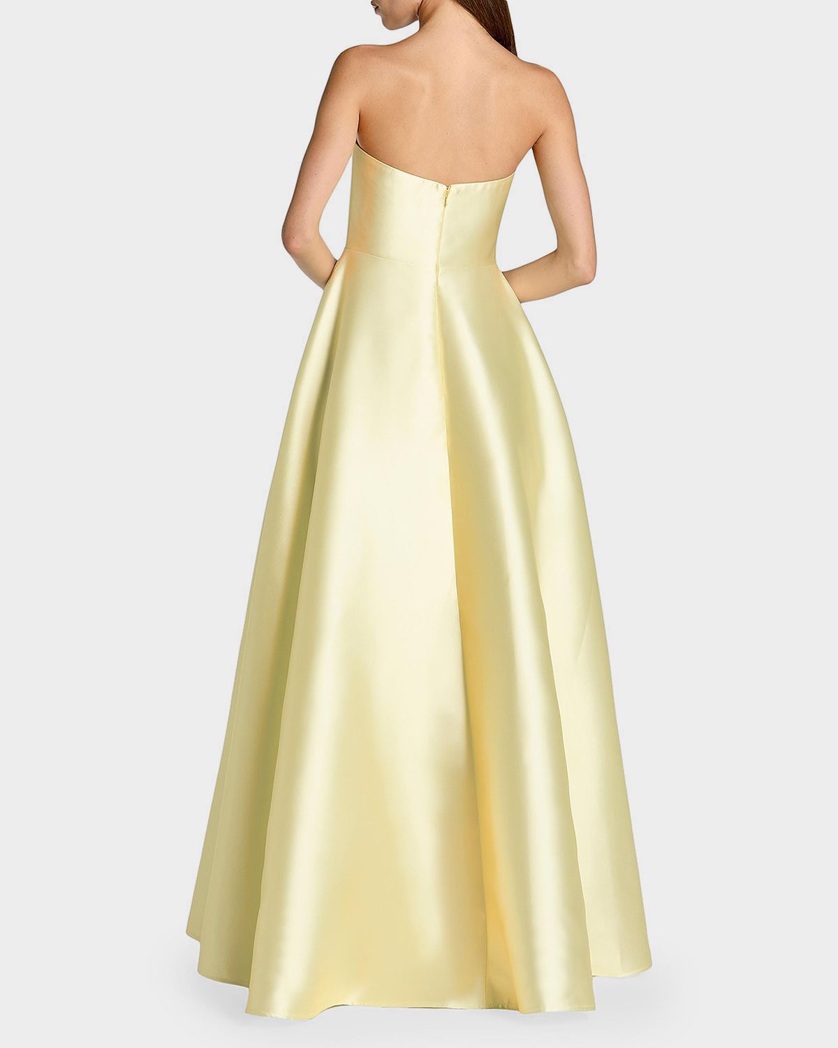 Mac Duggal Floral Mikado A-Line Strapless Gown