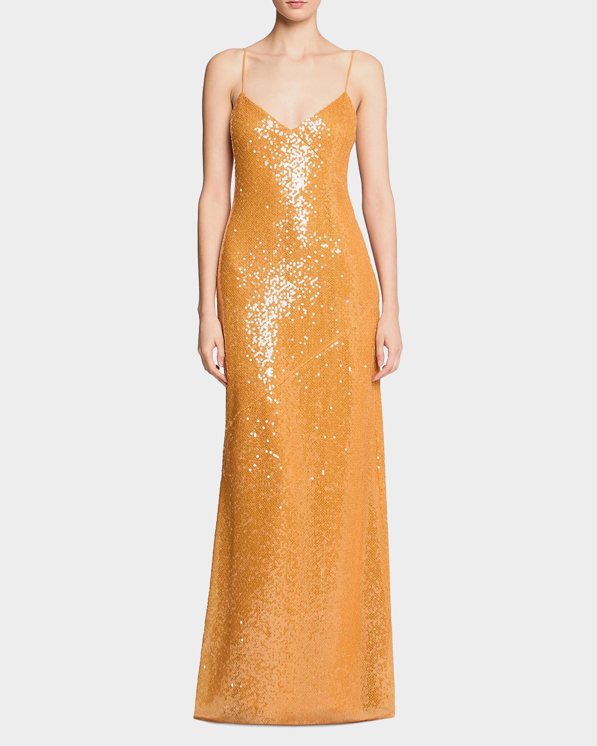 Halston Glora Sequined V-Neck Gown