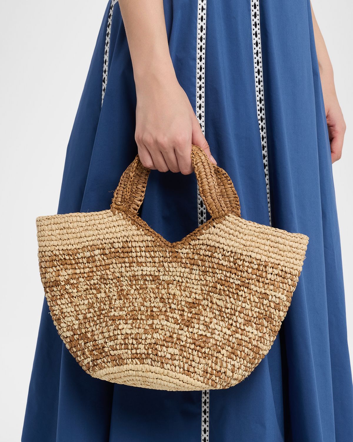 BTB Los Angeles Bronson Mini Raffia Tote Bag