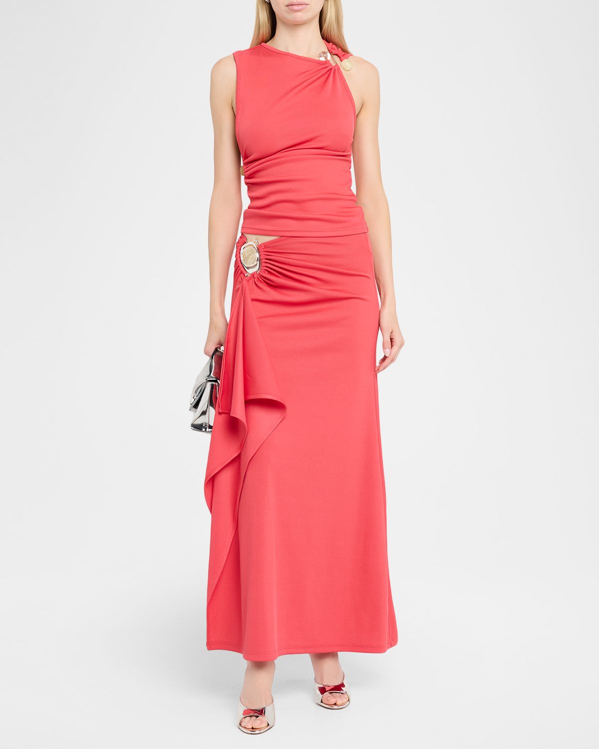 Christopher Esber Orica Asymmetric Embellished Maxi Skirt