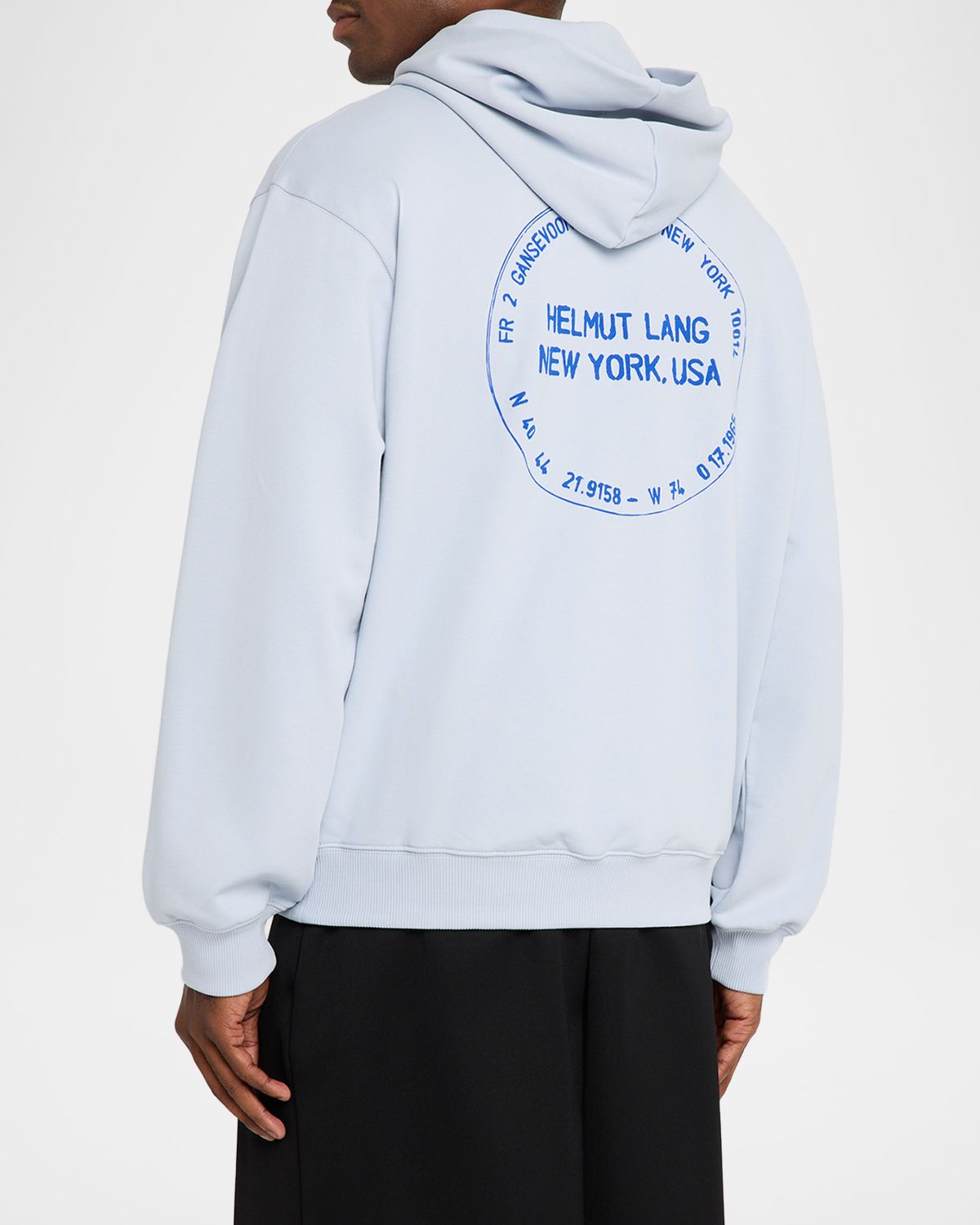 Helmut Lang Men 's Stamp Logo Cotton Terry Hoodie | Thumbnail 3 Helmut Lang Men 's Stamp Logo Cotton Terry Hoodie | Thumbnail 3
