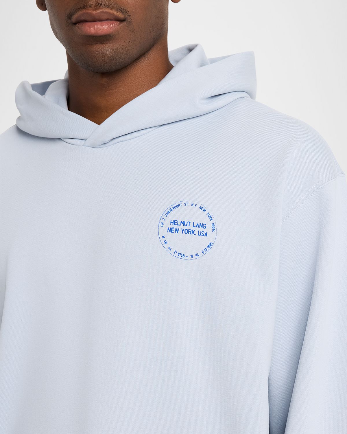 Helmut Lang Men 's Stamp Logo Cotton Terry Hoodie | Thumbnail 5 Helmut Lang Men 's Stamp Logo Cotton Terry Hoodie | Thumbnail 5
