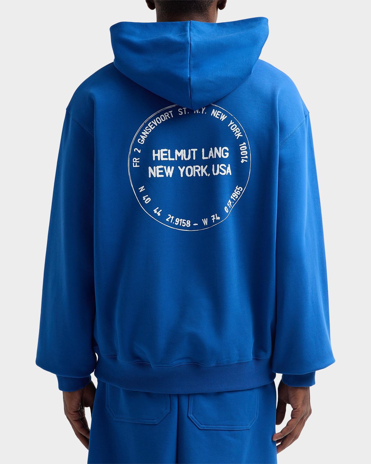 Helmut Lang Men 's Stamp Logo Cotton Terry Hoodie | Thumbnail 3 Helmut Lang Men 's Stamp Logo Cotton Terry Hoodie | Thumbnail 3
