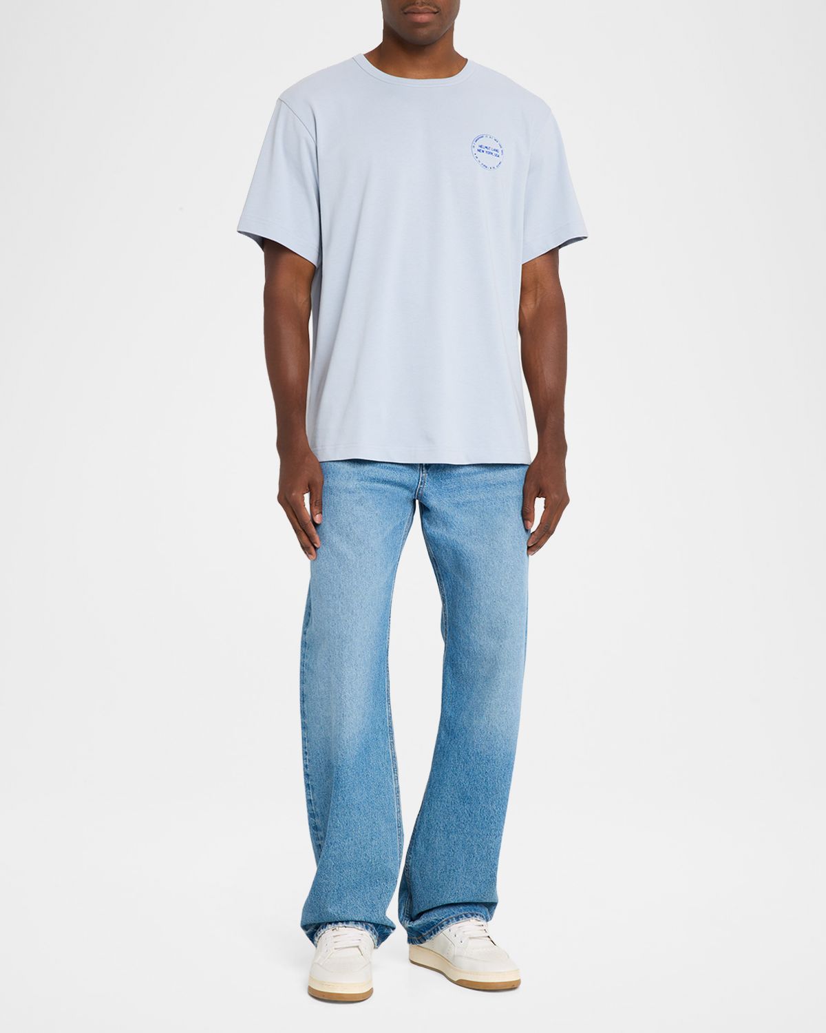 Helmut Lang Men 's Stamp Logo Cotton T-Shirt | Thumbnail 2 Helmut Lang Men 's Stamp Logo Cotton T-Shirt | Thumbnail 2