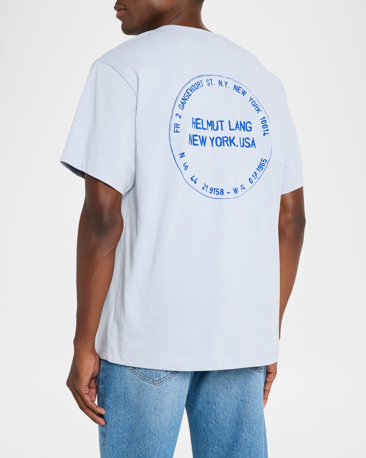 Helmut Lang Men 's Stamp Logo Cotton T-Shirt | Thumbnail 3 Helmut Lang Men 's Stamp Logo Cotton T-Shirt | Thumbnail 3